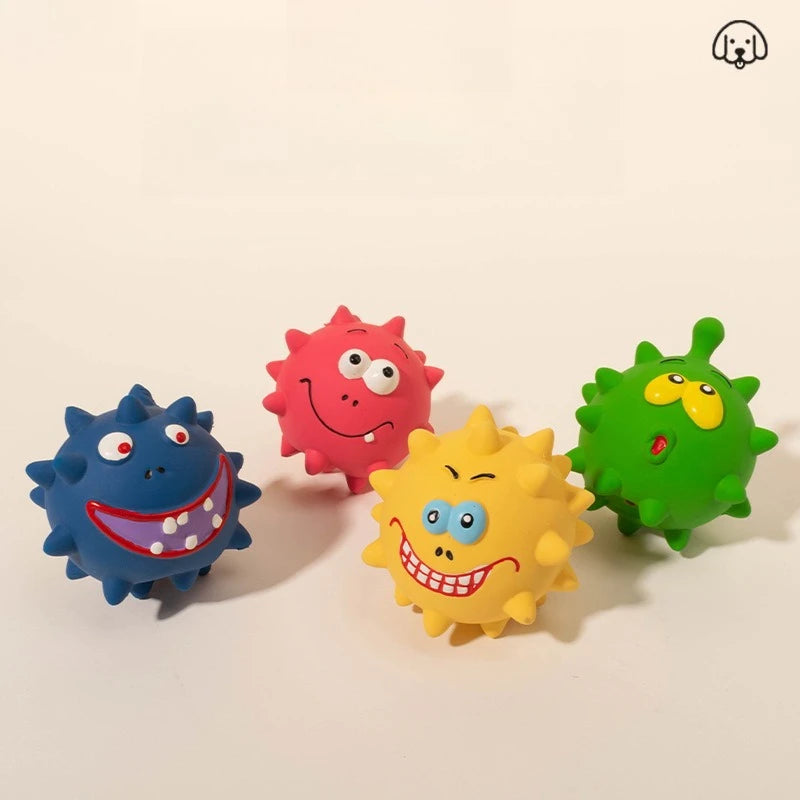 Cute Cartoon Big-Eyed Dog Sound Dog Toy Eco-Friendly Latex Interactive Pet Toy Ball Fun To Relieve Boredom Pi-Mart