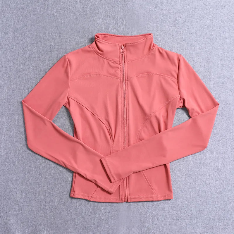 Women Sport Jacket Long Sleeve Shirt Workout Coat Gym Training Clothing Yoga Sportswear LadyShow.Store