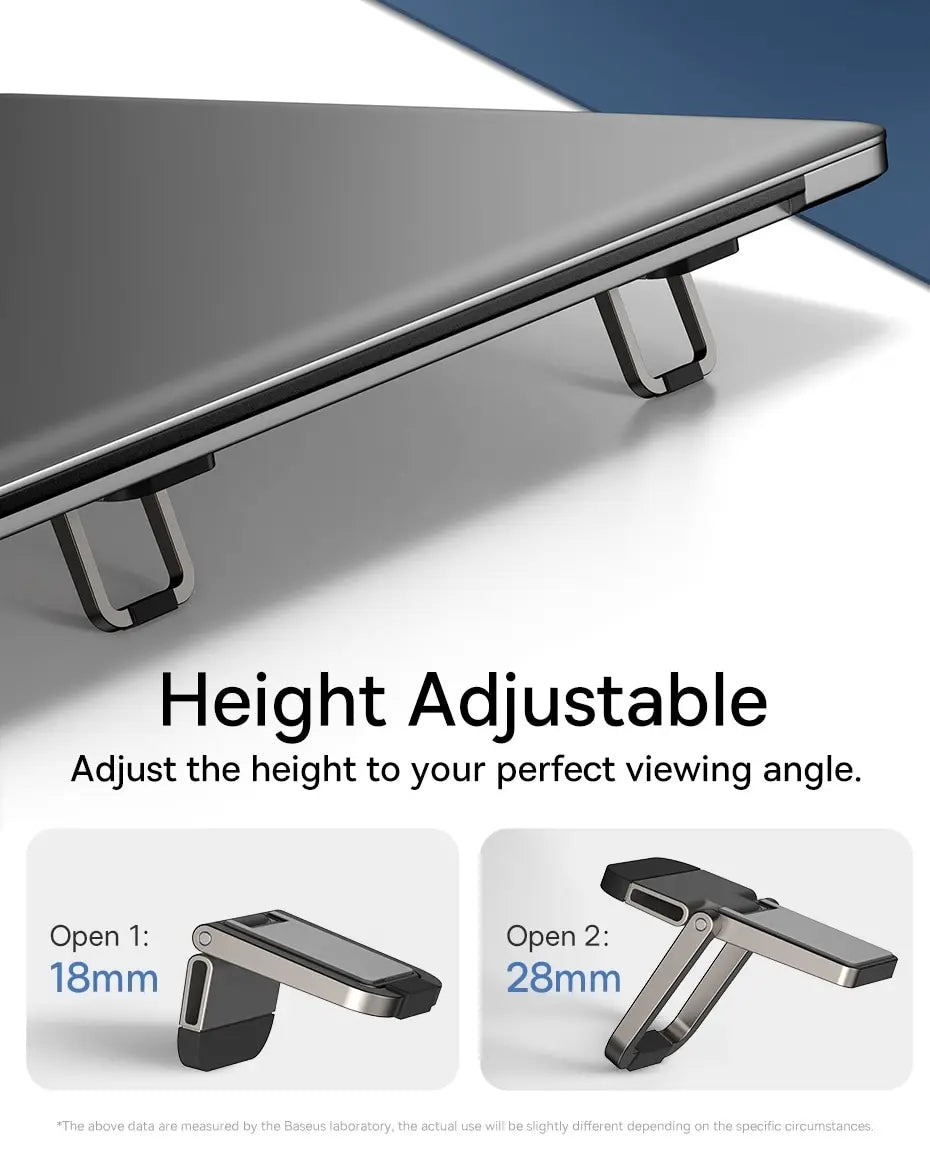 Baseus Foldable Laptop Stand Portable Notebook Support Base Holder Adjustable Riser Cooling Bracket Universal for Laptop Tablet Pi-Mart