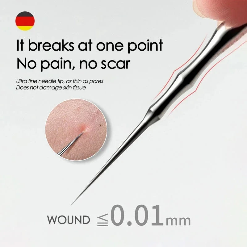 New German Acne Blackhead Removal Needles Pimples Blackhead Clip Tweezers Beauty Artifact Blemish Extractor Remover Needle Tool Tri Light Beauty