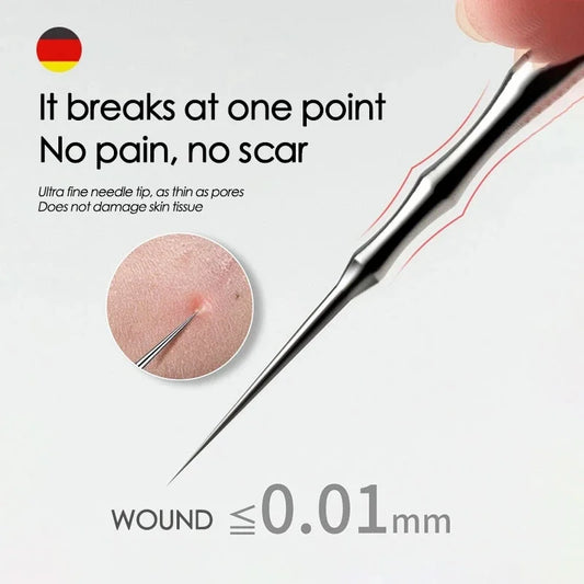 New German Acne Blackhead Removal Needles Pimples Blackhead Clip Tweezers Beauty Artifact Blemish Extractor Remover Needle Tool Tri Light Beauty