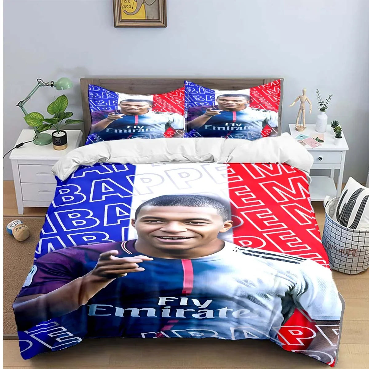 Fashion Football Star M-Messi R-Ronaldo Printing Bedding Set Duvet Cover Comforter Bed  Youth Kids Girl Boys Luxury Gift Pi-Mart
