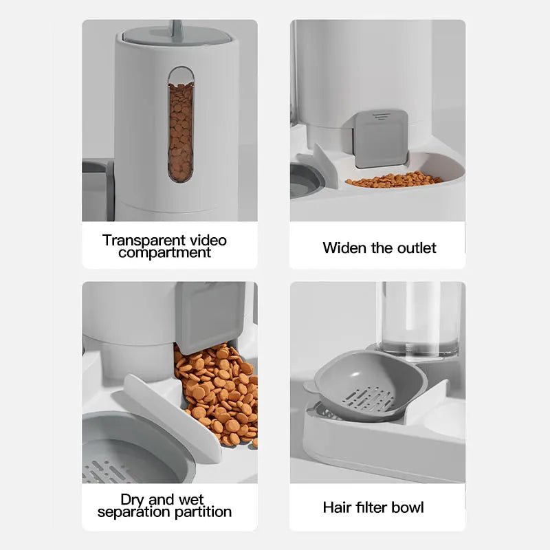 Automatic Gravity Cat Water Dispenser Feeder Spill-Proof Large Capacity One-Piece Design Pet Supplies Pi-Mart