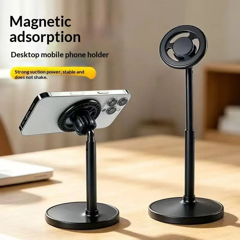 New··Adjustable Magnetic Phone Stand With Telescopic Pole And 360 Degree Rotation Desktop Holder For Compatible Smartphones Pi-Mart