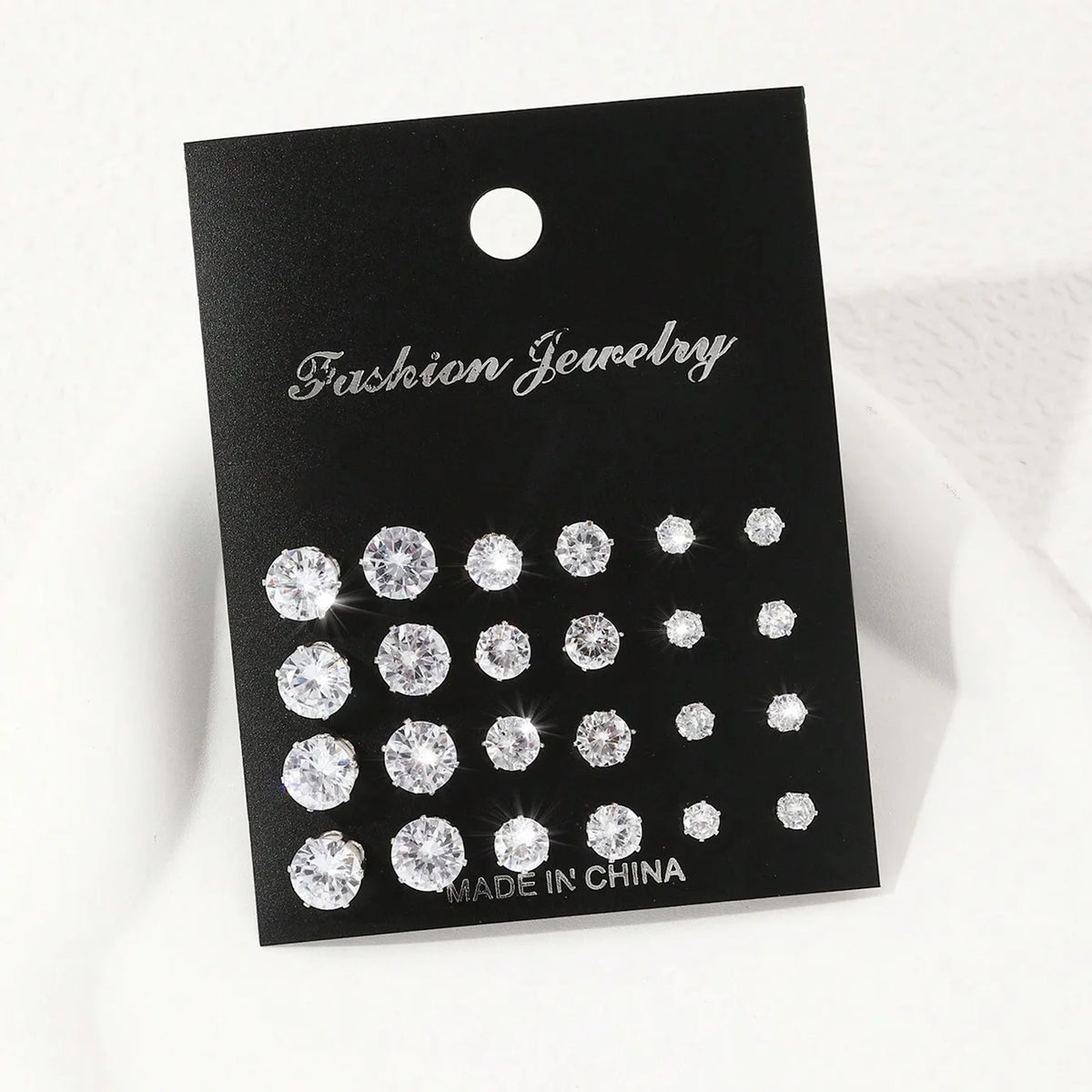12 Pairs Of Luxurious, Simple, Shiny, And Caring Zirconia Decorative Earrings Are Suitable For Gifts To Parties,And Couples Pi-Mart