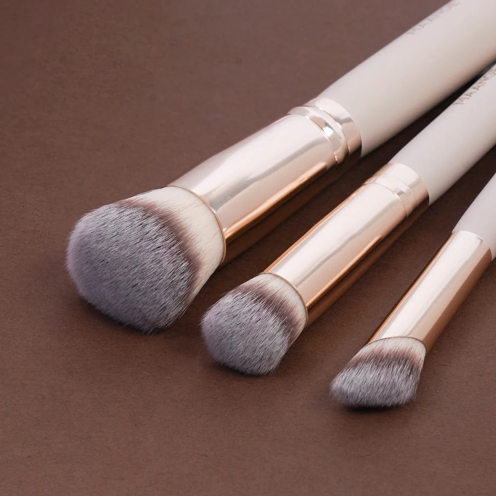 Maange 3Pcs Makeup Brushes + 2Pcs Triangle Powder Puff Set Concealer Eye Shadow Makeup Brush Blending Cosmetic Beauty Tools Pi-Mart