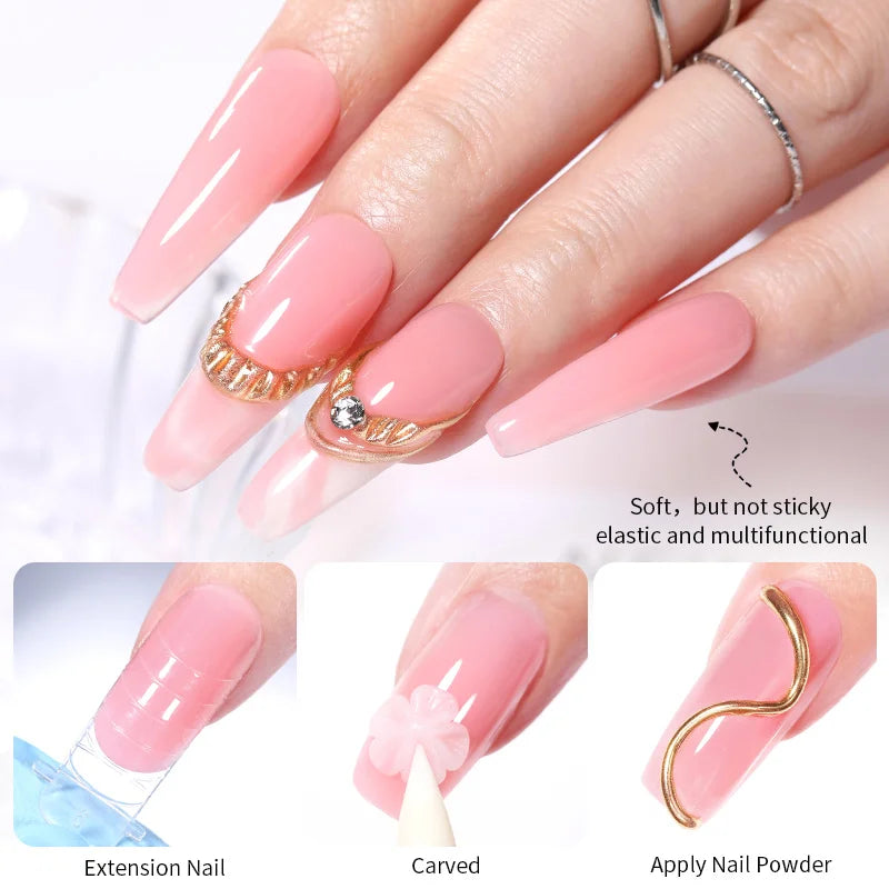 BORN PRETTY 15ml Non Stick Hand Extension Gel Nail Polish Carving Flower Nail Art Shaping Solid Acrylic Nail Gel Varnish Tri Light Beauty