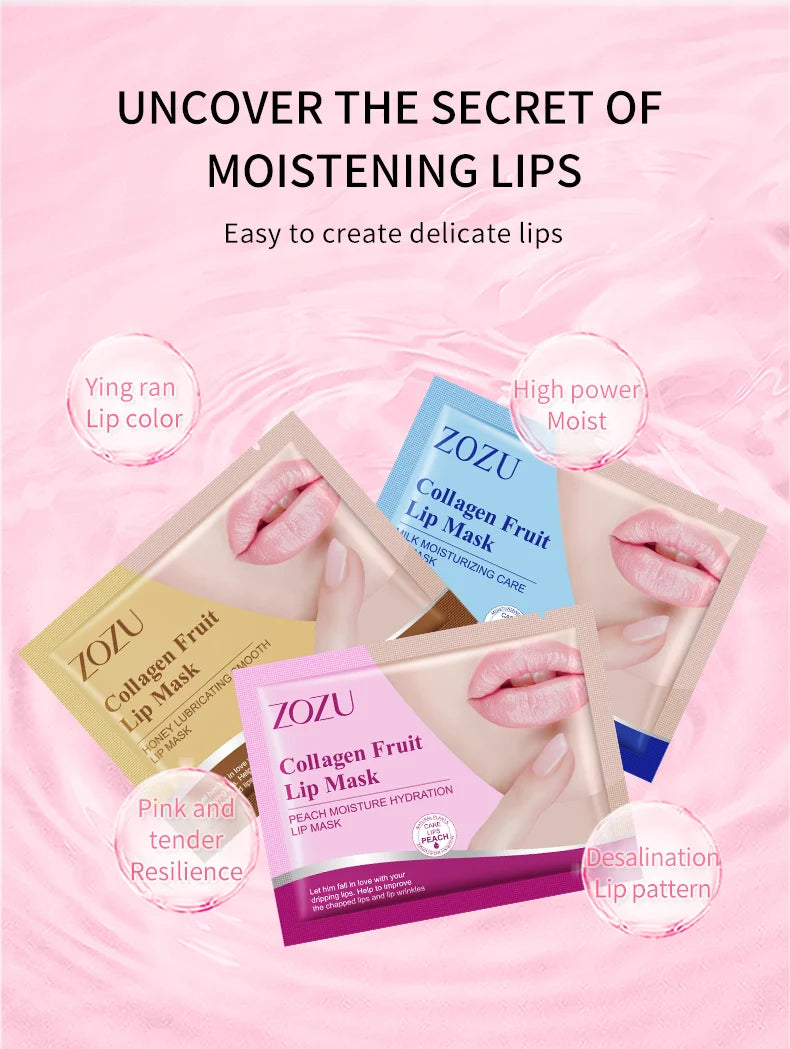 10pcs ZOZU Crystal Collagen Lip Mask Plump Lips Moisturizing Anti Wrinkles Nourishing Lip Patches Lips Plumper Skin Care Pi-Mart