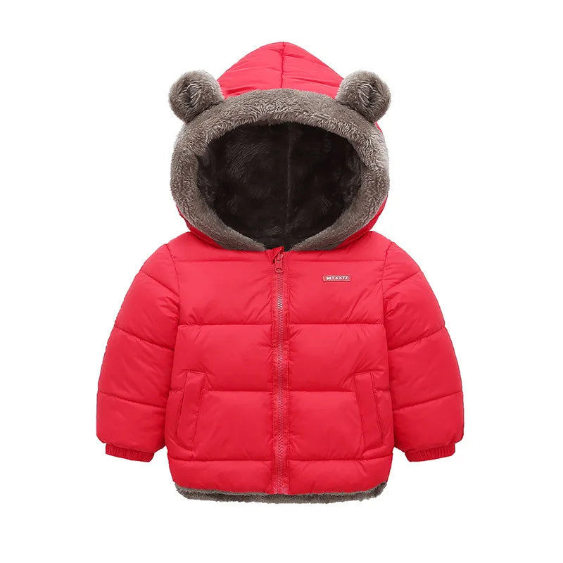 Baby Boys Girls Jacket Hooded Cotton Outerwear Children's Thick Fleece Coat Cashmere Padded Jackets Winter Boys Girls Warm Coats LadyShow.Store