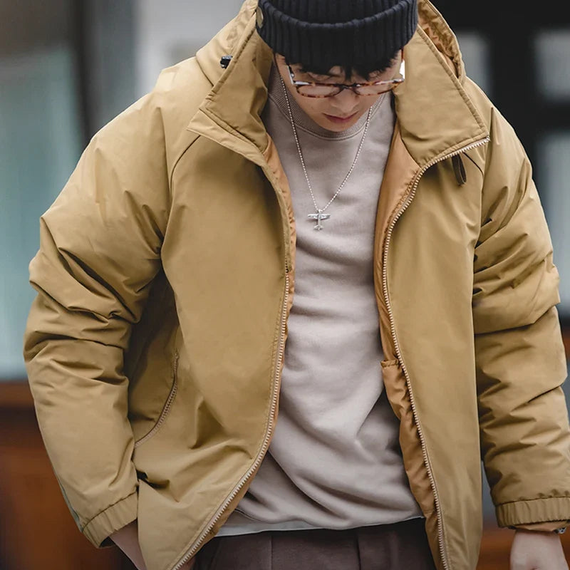 Maden Casual 90% White Duck Down Hooded Jacket Outdoor Windproof Warm Puffer Jacket Thickened Winter Coat for Men's Winter LadyShow.Store