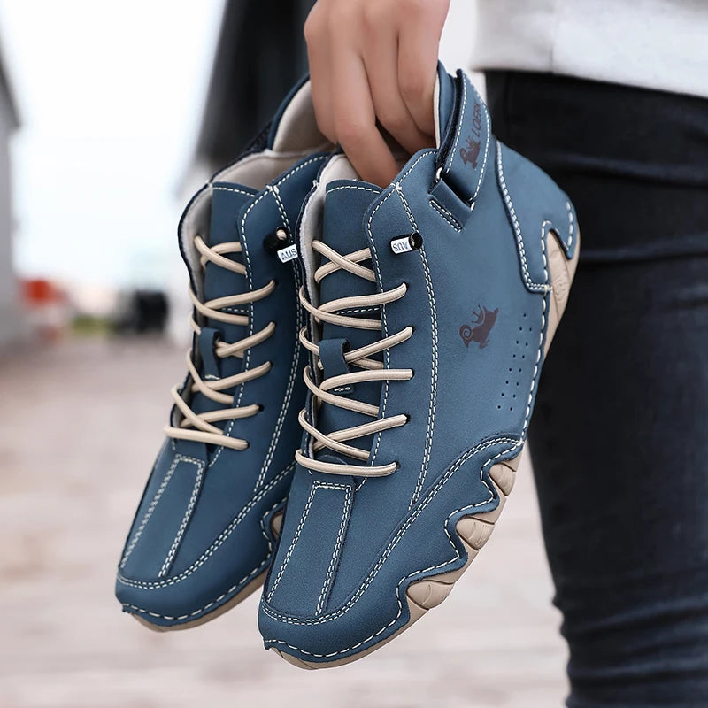 Leather Casual Shoes Sneakers for Men Fashion Outdoor Walking Loafers Shoes Comfortable Footwear Luxury Man Boots 2024 New In Pi-Mart