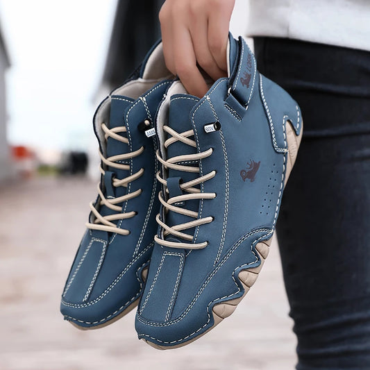 Leather Casual Shoes Sneakers for Men Fashion Outdoor Walking Loafers Shoes Comfortable Footwear Luxury Man Boots 2024 New In Pi-Mart