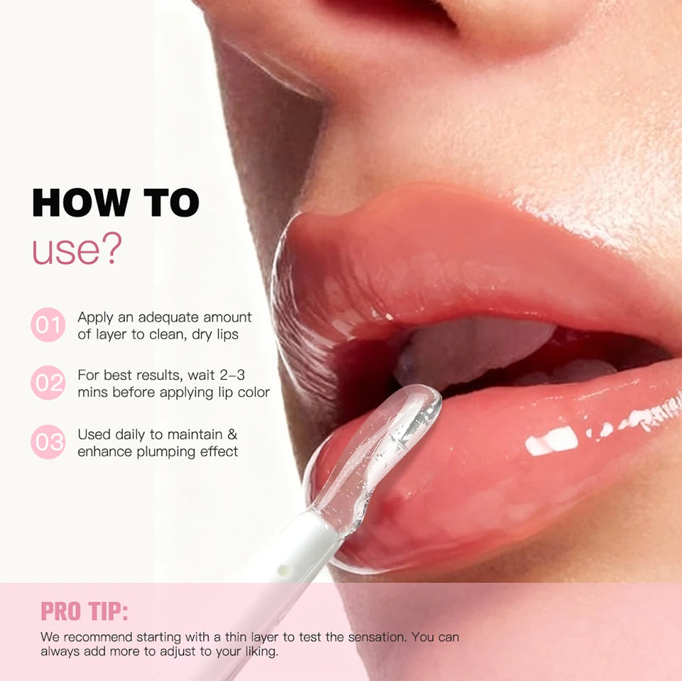 Lakerain Instant Lip Plumper Gloss Oil Lip Long-Lasting Moisturizer Volume Boosting Lip Oil Volumizing & Hydrating Non-Dry Plump Pi-Mart