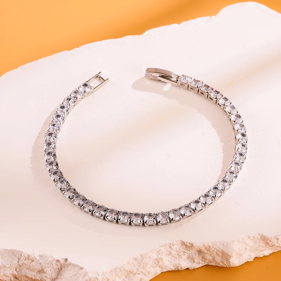 Fashion Zirconia Tennis Bracelet For Women Crystal Charm Designer Tennis Thin Chain Bracelet On Hand Wedding Jewelry Pi-Mart