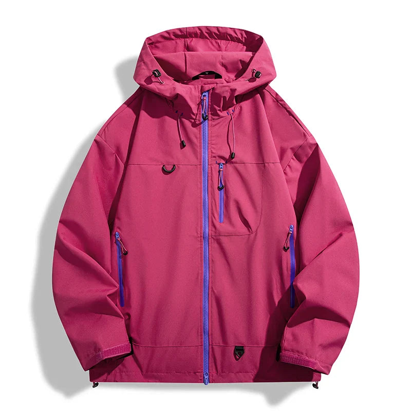 LNGXO Men Women Waterproof Hiking Jacket Trekking Camping Mountaineering Windbreaker Unisex Outdoor Sport Windproof Rain Coat LadyShow.Store