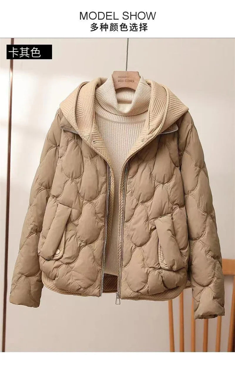 2025 Fashion Coats Korean Style Loose Cropped Coat Women Jacket Women Parkas Warm Puffer Jackets Casual Coat New Winter Clothes Pi-Mart