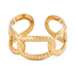 High End Waterproof Hollow Stainless Steel Finger Ring Trendy for Women Personalize Jewelry Wholesale Pi-Mart