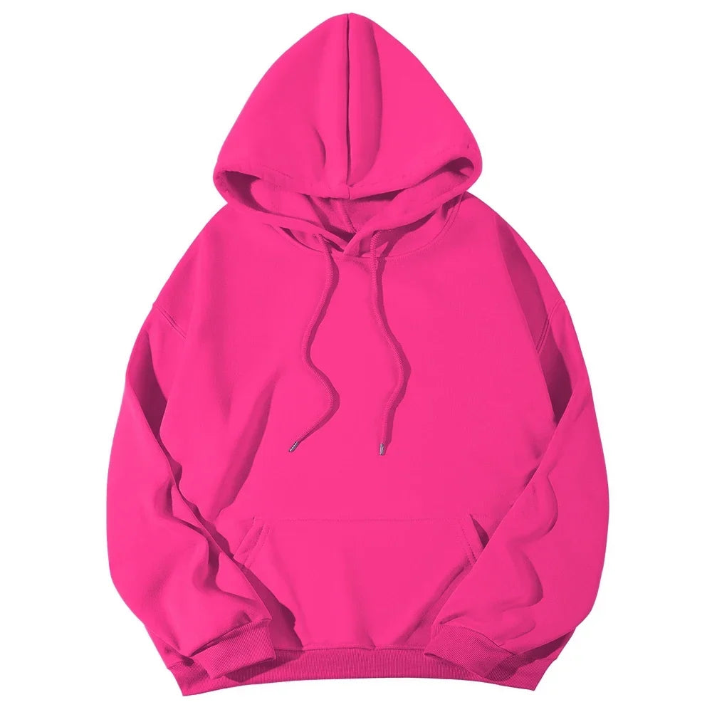 Women's Hoodies Pullover Spring Autumn Casual Hoodie 2026 Sweatshirts Solid Color Hoodies Oversize Black Sweatshirt Women Top LadyShow.Store
