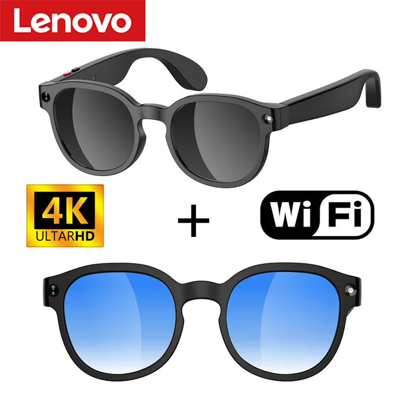 Lenovo AI Smart Glasses AI Translation 8MP HD Camera 4K Shooting Image Bluetooth Call Recording Music Smart Sunglasses 2026 New LadyShow.Store