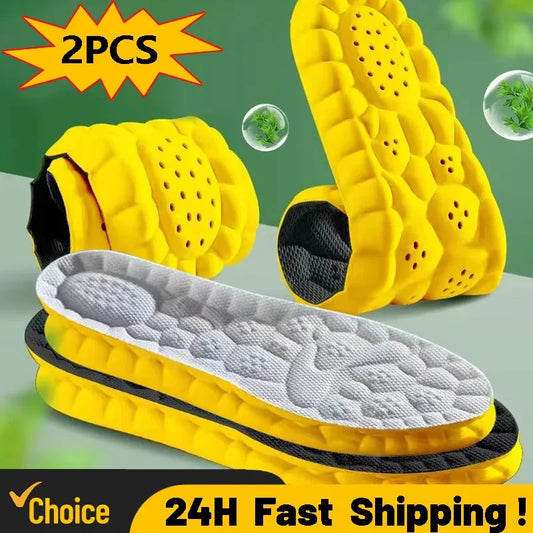 4D Cloud Technology Sports Insoles for Shoes PU Sole Soft Breathable Shock Absorption Cushion Running Orthopedic Care Insoles LadyShow.Store