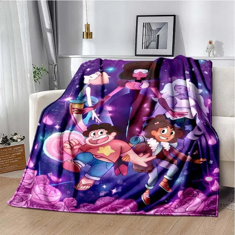 Steven Universe Cute Cartoon Blanket Kid's Warm Flannel Throw Blanket for Bed Bedroom Sofa Travel Picnic Blanket Birthday Gift Pi-Mart