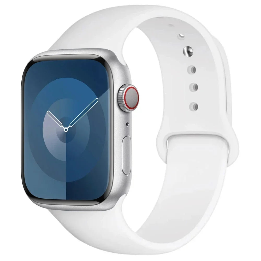 Silicone Band For Apple Watch strap 44mm 45mm 40mm 41mm 42-38mm 45 mm sport bracelet iwatch series 8 7 6 5 4 3 SE 9 Ultra 2 49mm LadyShow.Store