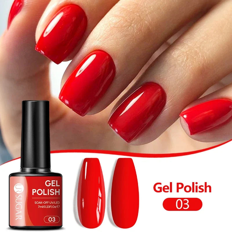 UR SUGAR 7ML Nail Gel Fresh Macaron 107 Colors All For Manicure Semi Permanent Soak Off LED UV Long-Lasting Nail Art Varnish Tri Light Beauty
