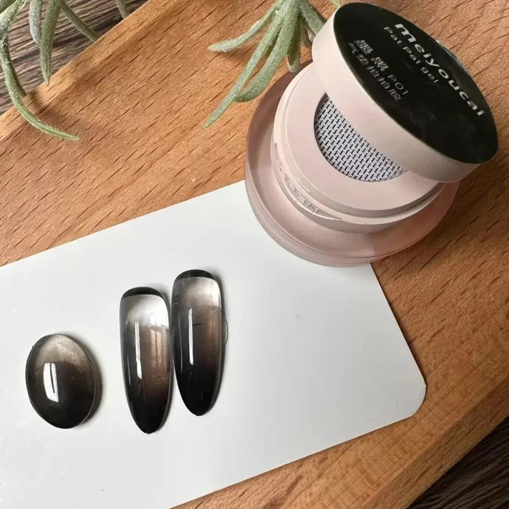 1Jar Black Pat Painting Gel Nail Polish with Air Cushion Gradient Matte Texture Nail Patting Glue Soak Off UV LED Nail Varnish 8 Tri Light Beauty
