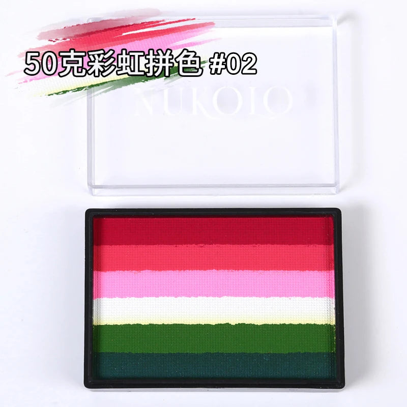 50g Facial and Body Paint Palette,Non-Toxic Rainbow Water-Soluble Body Paint for Rainbow Festival,Cosplay,Party,Art,Stage Makeup Pi-Mart
