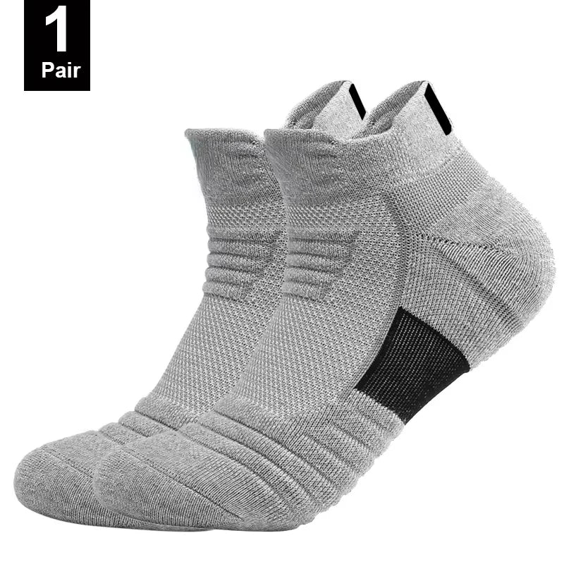 1/3 Pairs Anti-slip Football Socks Men Cotton Sock Short Long Tube Soccer Basketball Sport Socks Breathable Deodorous Sock 39-45 Pi-Mart