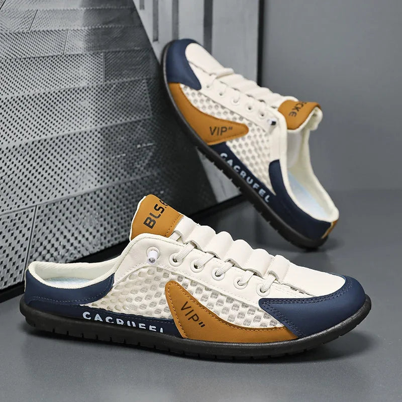 Men's Fashion Soft-soled Half Slippers Summer Men Trendy Bottom Casual Shoes Soft Sole Sneakers Zapatos De Hombre Plus Size 48 Pi-Mart