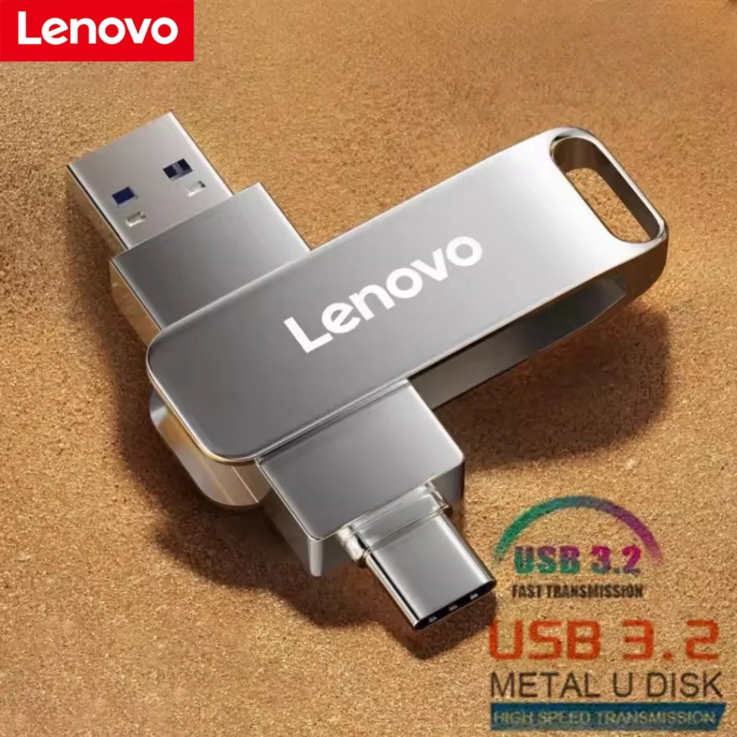 Lenovo OTG Pen Drive 256GB High Speed USB 3.2 Flash Drives Metal Type-C Pendrive 512GB Waterproof Stick For Phone Computer LadyShow.Store
