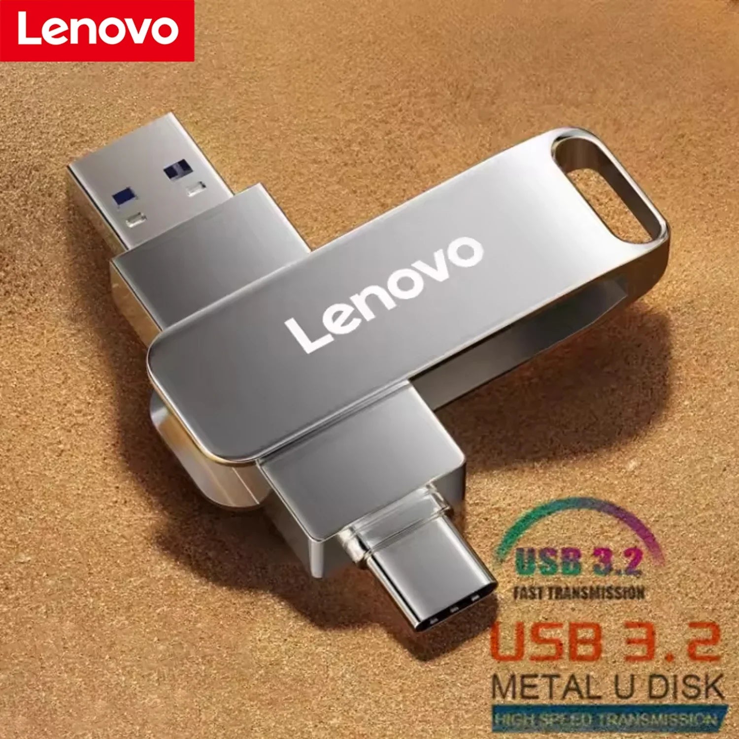 Lenovo OTG Pen Drive 256GB High Speed USB 3.2 Flash Drives Metal Type-C Pendrive 512GB Waterproof Stick For Phone Computer LadyShow.Store