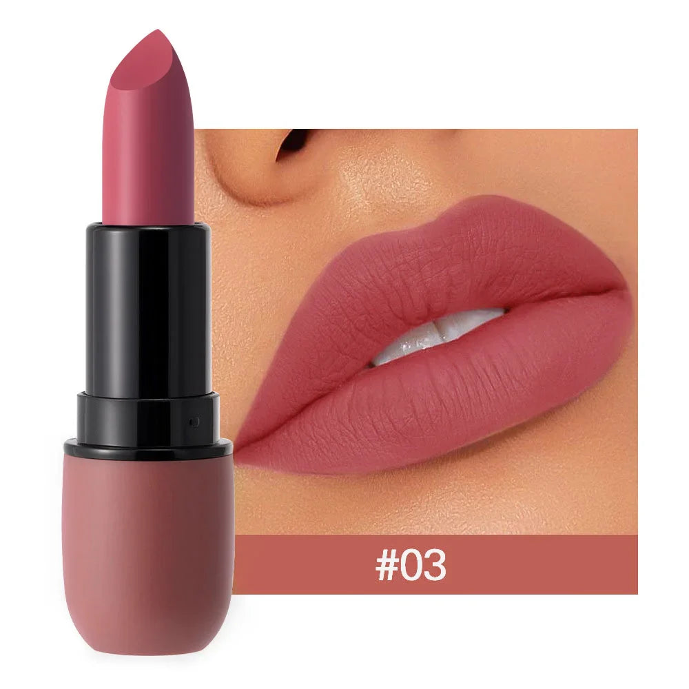 6-Color Matte Lipstick: Velvet Lip Color, Smooth, Waterproof, Long-Lasting Color Lip Makeup LadyShow.Store