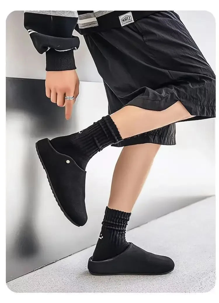 Unisex Closed Toe Mule Slippers Spring Autumn Slip On Soft Sole Casual Shoes for Outdoor Office Home Pi-Mart