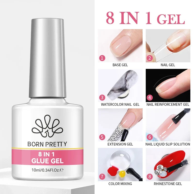 BORN PRETTY 10ml Base Gel Top Coat Rubber Gel Reinforcement Gel for Nails Tools Soak Off UV LED Nail Varnish Function Gel Tri Light Beauty