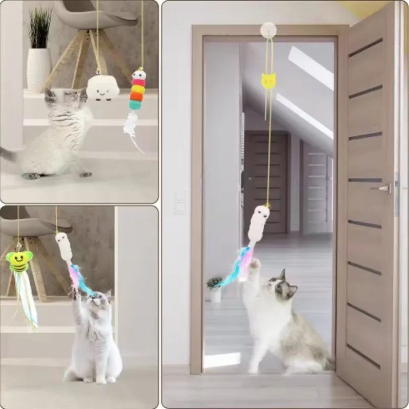 Interactive Cat Toy Hanging Simulation Cat Toy Funny Self-hey Interactive Toy for Kitten Playing Teaser Wand Toy Cat Supplies Pi-Mart