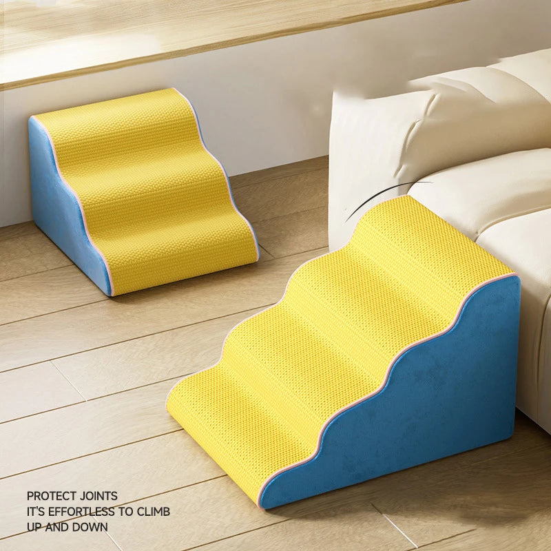 Dog Cat Ramp Ladder 3/4 Step Pet Stair Memory Foam Sponge Dogs Sofa Removable and Washable Training Pet Ramp Stairs Pet Supplies Pi-Mart