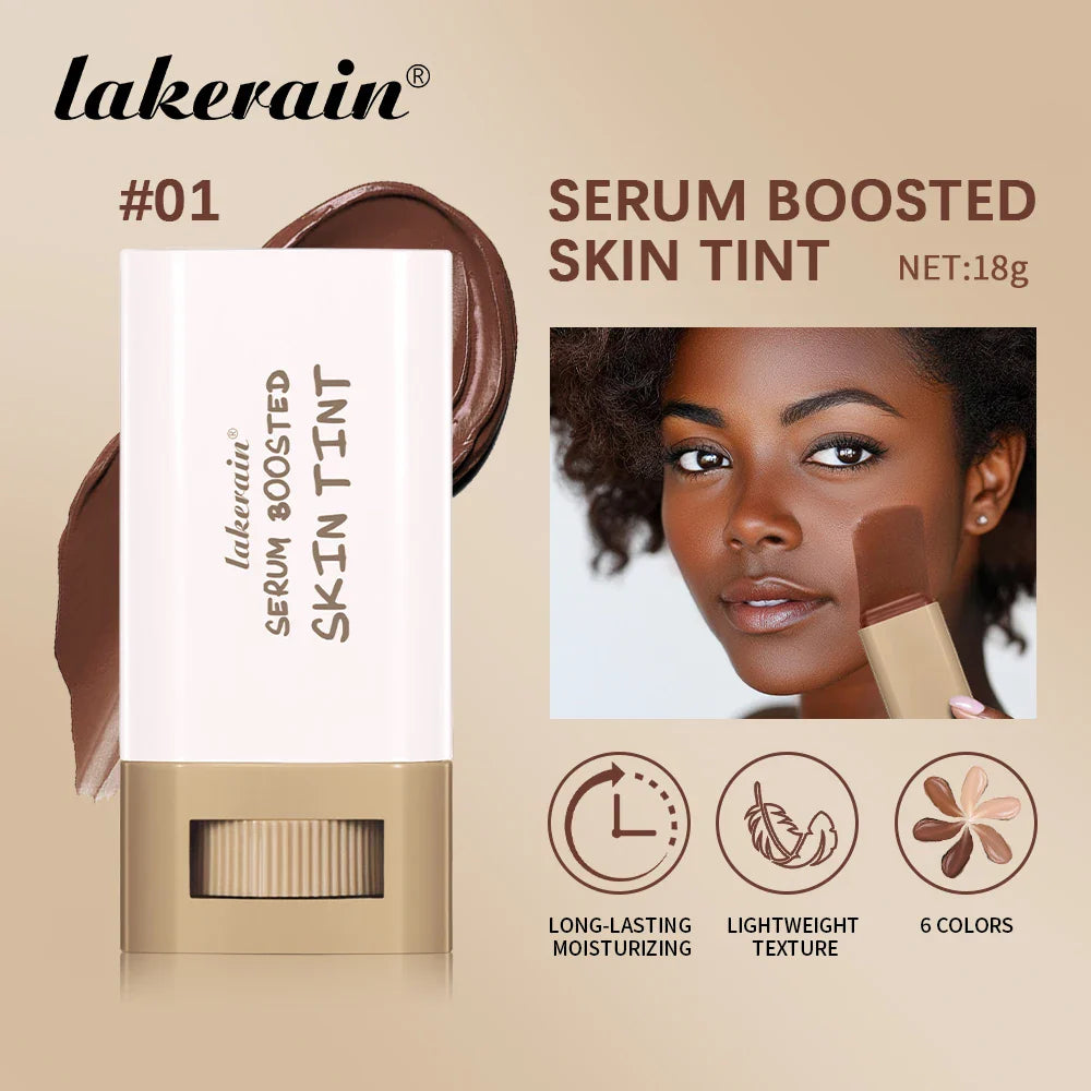 Skin Tint Foundation Stick Eraser Concealer Foundation Stick Serum Boosted Smooth Plumper Hight Coverage Travel Bronze Foundatio LadyShow.Store