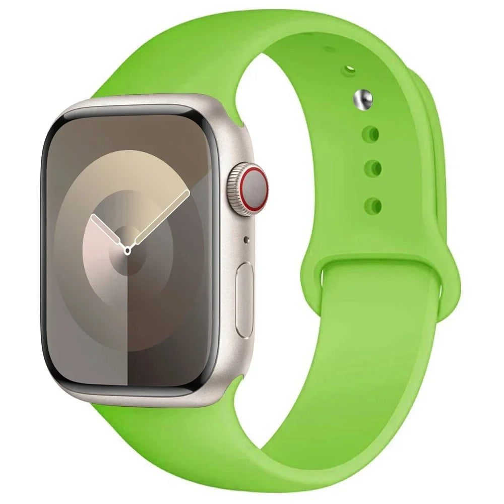 Silicone Band For Apple Watch strap 44mm 45mm 40mm 41mm 42-38mm 45 mm sport bracelet iwatch series 8 7 6 5 4 3 SE 9 Ultra 2 49mm LadyShow.Store