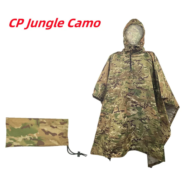 Man Military Impermeable Zipper Camo Raincoat Waterproof Rain Coat Men Raincoat Women Awning The Rain Motorcycle Rain Poncho Pi-Mart