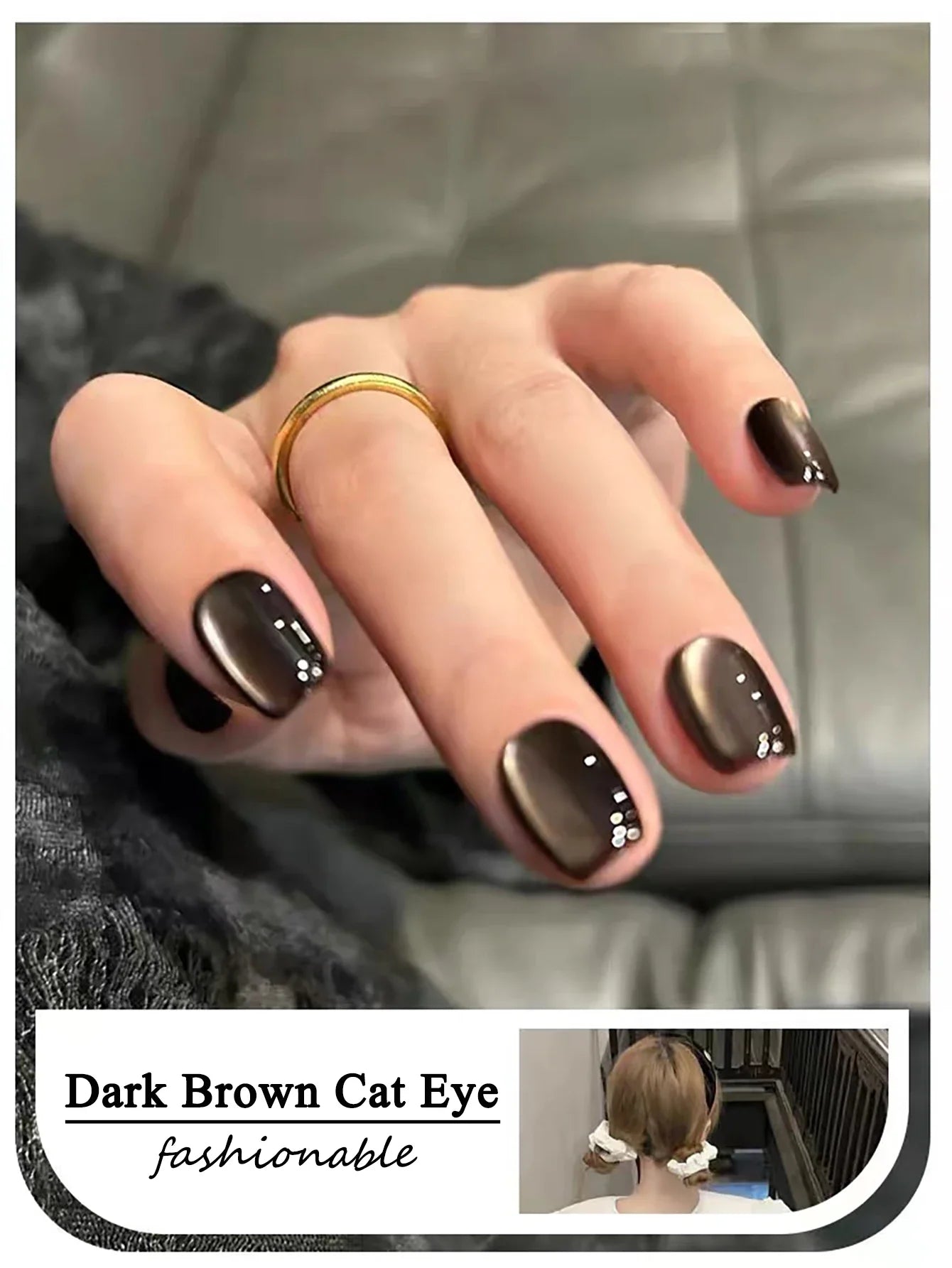 WS Black Glass Cat Magnetic Gel Nail Polish Punk Style Nail Art Manicure Varnis Semi Permanent Gel for Winter Nail Supplies Tri Light Beauty