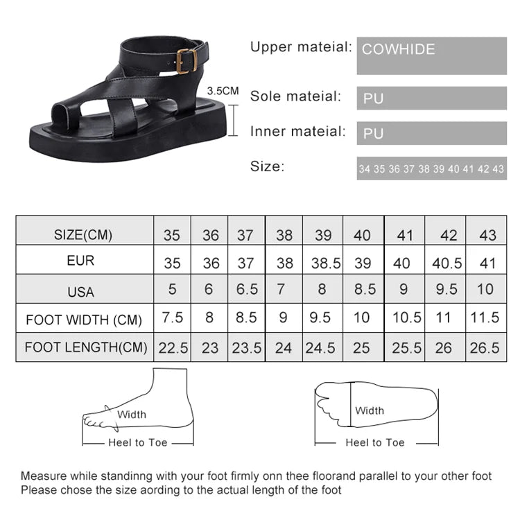 AIYUQI Sandals Women Genuine Leather 2026 Summer New Clip Toe Sandals Ladies Roman Women Shoes Muffin Sandals WHS MTO Pi-Mart
