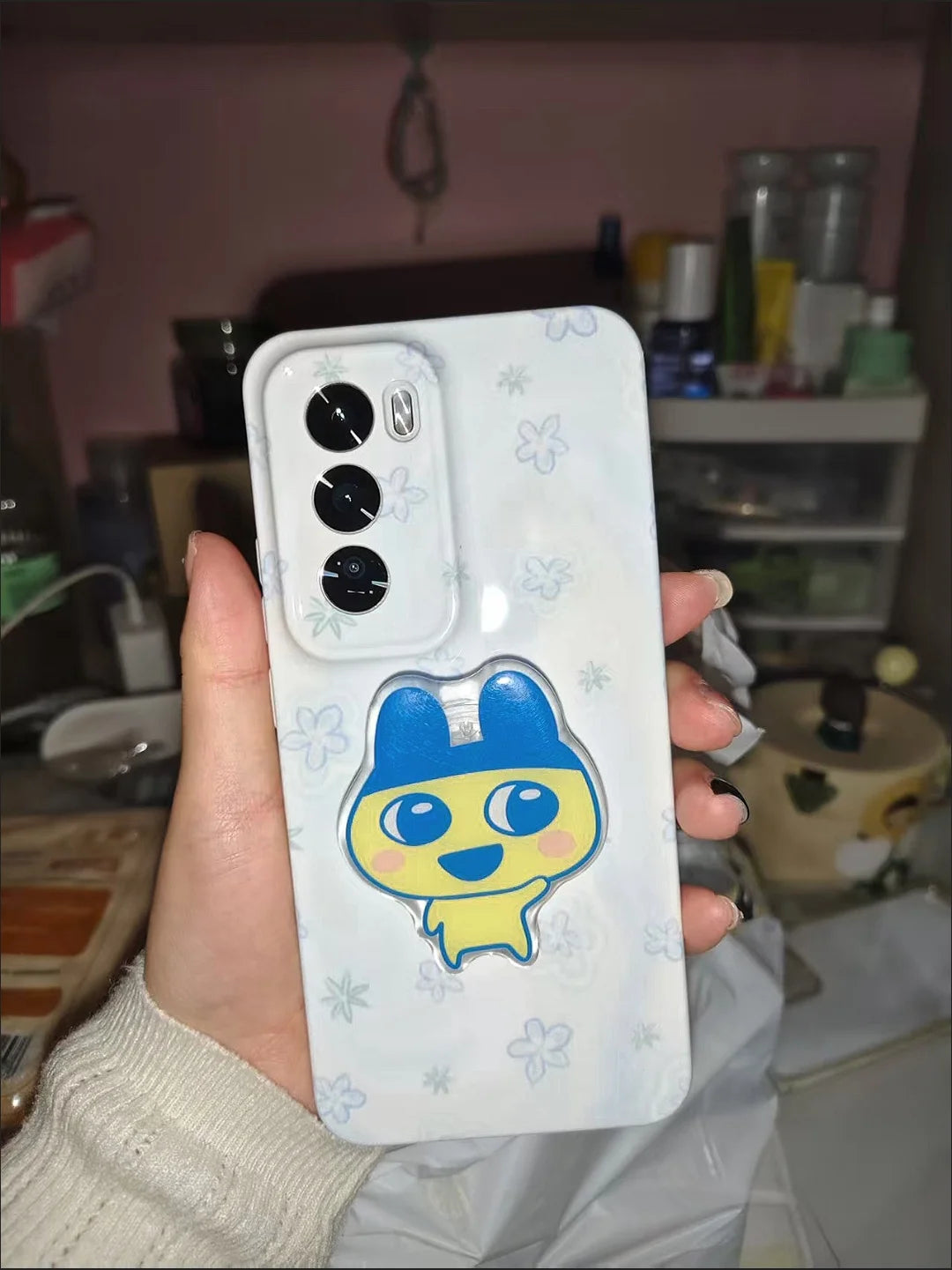 Kawaii Tamagotchi Family Magnetic Phone Stand With Retractable Airbag Strong Absorption Portable Anti-Fall Desktop Support Gifts Pi-Mart