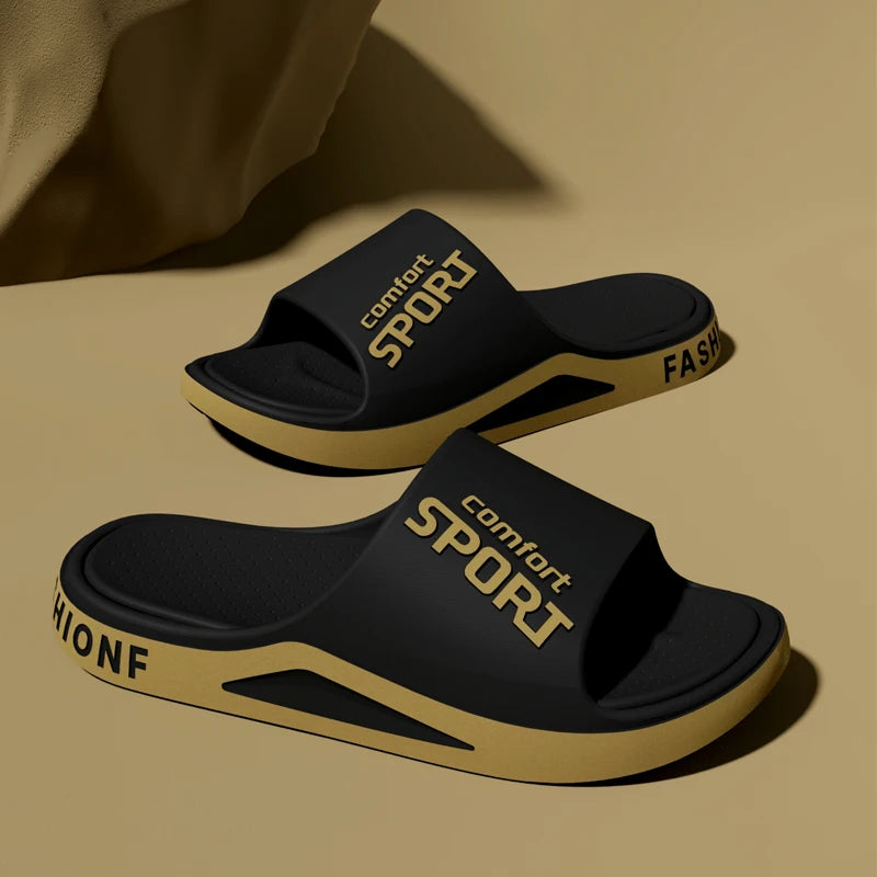 Fashion Men's Sandals Summer EVA Comfortable Anti-Slip Soft Soles House Slippers for Indoor Outdoor Wear Breathable Shower Slide Pi-Mart