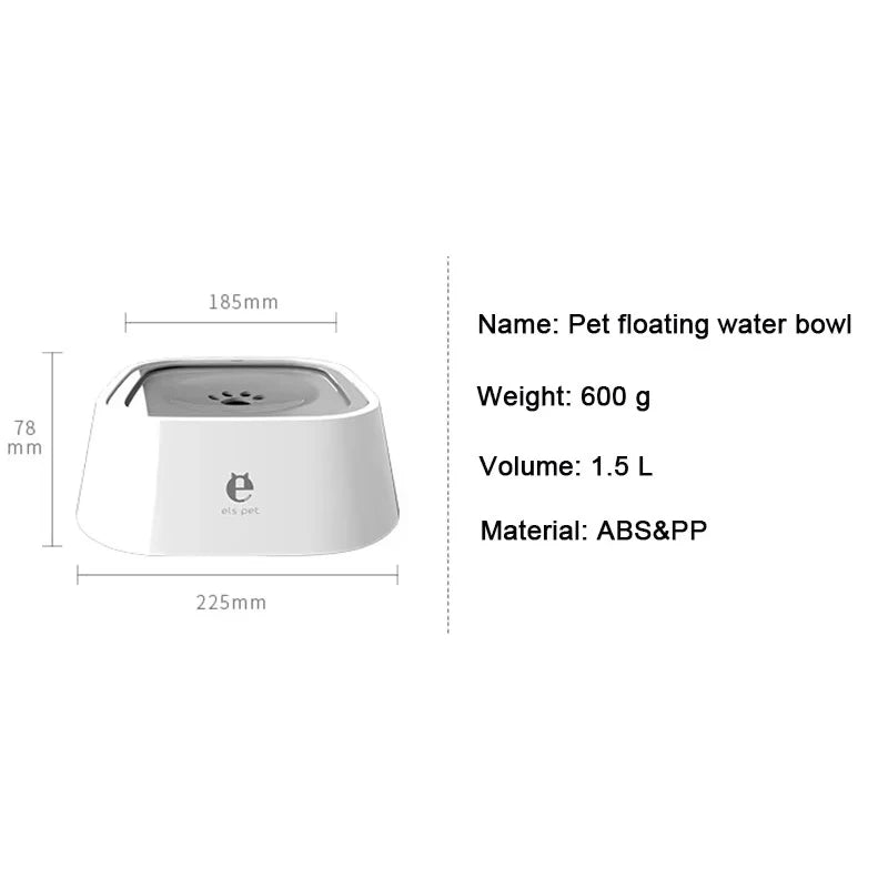 Pet Floating Water Bowl, Cat Dog Anti-spill Drinking Bowl No Wet Mouth, Removable Easy Clean Dustproof Pet Supplies Pi-Mart