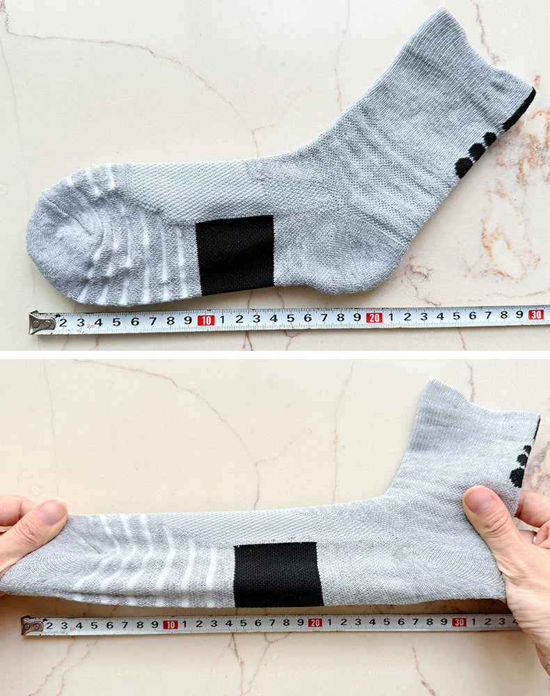 1/3 Pairs Anti-slip Football Socks Men Cotton Sock Short Long Tube Soccer Basketball Sport Socks Breathable Deodorous Sock 39-45 Pi-Mart