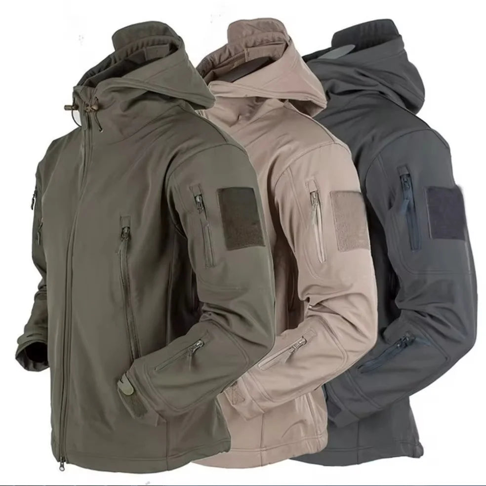 Military Shark Skin Soft Shell Jackets Men Tactical Windproof Waterproof jacket men Army Combat Jackets Mens Hooded Bomber Coats Pi-Mart