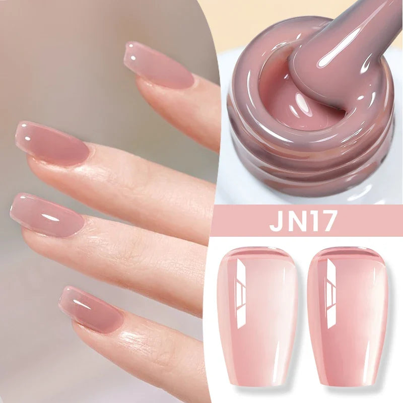 BORN PRETTY 10ml Jelly Nude Gel Nail Polish 50 Colors Semi Transparent Nail Art Nail Supplies Soak off UV LED Nails Gel Varnish Tri Light Beauty