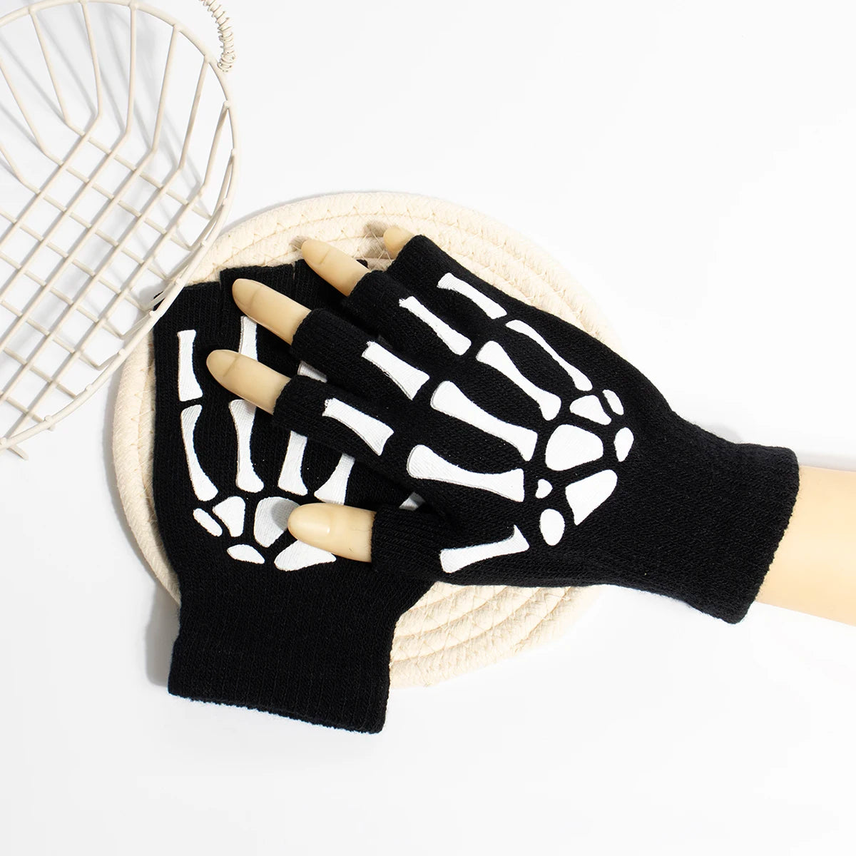 Unisex Knitted Gloves Half/Full Finger Autumn Winter Gloves Halloween Decorative Gloves Pi-Mart
